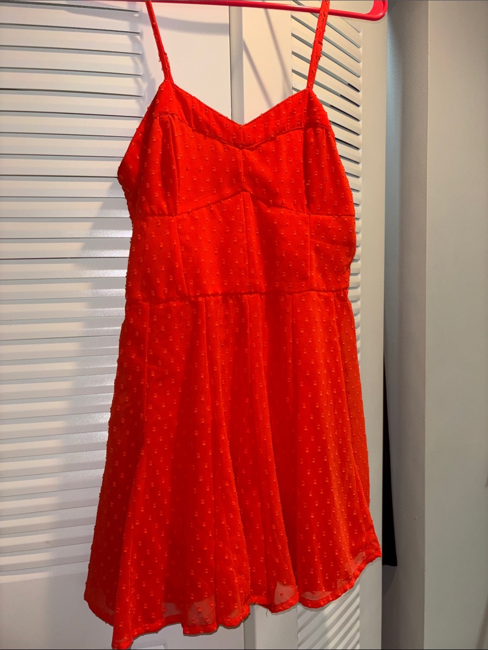 Red Spaghetti-Strap Dress/skort